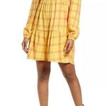 BP NWT  Yellow Plaid Long Sleeve Mini Dress - Size: XS Photo 0
