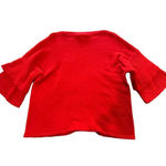 FOR THE REPUBLIC Women's Large Red Ruffle Flared Sleeve Pullover Sweater Photo 2
