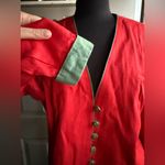 Vintage Meico Landhaus holiday poinsettias skirt jacket set, size EU 46 Red Photo 10