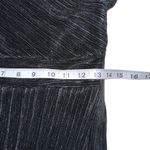 Saylor Alora One Shoulder Plisse Metallic Black Midi Dress SMALL Photo 7