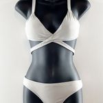 Aerie Two Piece Wrap Bikini Swimsuit Gray Silver Small / Medium Photo 0