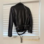 Muubaa Emilia Boxy Fit Black Genuine Sheep Leather Biker Moto Jacket UK6/US2 Size 2 Photo 3