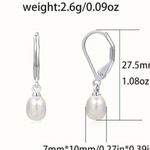 925 AAA Quality Genuine Freshwater Cultured Pearl Drop Dangle Earrings Black Photo 7