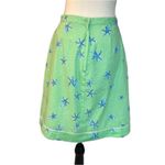 Lilly Pulitzer 100% Cotton Mint Green A-Line Skirt Blue Starfish Pocket Size 6 Photo 3