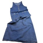 Territory by Sportables Vintage Denim Maxi Dress Button Front Pockets Size S Blue Photo 1