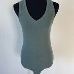 Olive Green Vneck Bodysuit New with Tags Size Small Photo 1