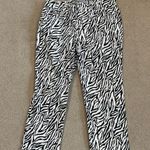 Chico's platinum denim zebra print high rise cropped straight jeans Photo 0