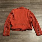JCL FAUX SUEDE STUDDED MOTO JACKET BRICK RED Size L Photo 2