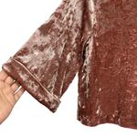 Bershka  womens velvet brown crew neck cropped top size XS Photo 4
