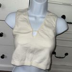Anthropologie Cream Fitted Crop Tank Top Photo 5