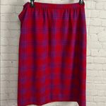 Pendleton Vintage  red plaid virgin wool pencil skirt old money size 10 preppy Photo 1