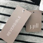 J.Jill Reversible Sweater Dress Black Grey Stripe Cotton Knit Petite Size XS NWT Photo 11