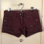 American Eagle Maroon Jean Shorts Photo 0