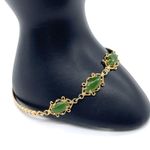 Vintage Jade Bracelet on Gold Filled chain Green Photo 1