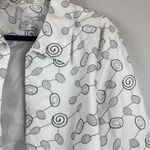 Lucy & Laurel Lucy &‎ Laurel Jacket Womens 2X White Gray Geometric Cotton Open Front Artsy Art Photo 1