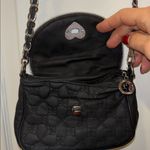 Source Unknown BLACK FAUX LEATHER MINI PURSE WILL FIT PHONE SILVER HARDWARE STURDY CROSS CHAIN Photo 5