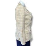 Attitude Unknown Womens Tweed Blazer Suit Jacket Khaki White Plaid Large Tan Photo 4
