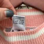 Vintage 90s pastel pink gray floral sampler Gina Peters sweater Photo 2