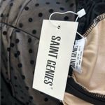 NWT Saint Genies Black Plunging V Neck Polkadot Ruched Mini Dress Size 12 Photo 6