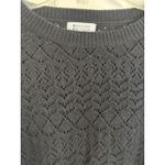 Beginning Boutique Black Cropped Open Knit Sheer Sweater Long Ruffle Sleeves Size 4 Whimsigoth Photo 3