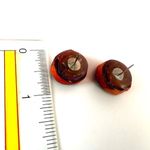 Orange paper swirl post earrings Photo 4