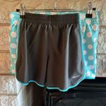 Nike Gray and Baby Blue Polka Dot Women's Dri-Fit Athletic Shorts Small Photo 0
