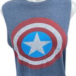 Marvel Comics Women's Blue Captain America Avengers Muscle Tee Tank Top Size S Photo 2