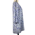 Lulus Medium Shifting Dears Mini Dress Floral Lined V-Neck 3/4 Sleeve Light Blue Photo 4