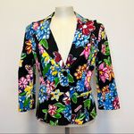 Moschino VTG Jeans Black Floral Blazer size 6 Photo 4