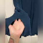 Free People Teal Green Crisscross V Neck Long Sleeve Tunic Knit Sweater Dress Photo 5