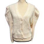 Marc New York  Women's Pleated Puff Sleeve Cable Knit Sweater Ivory Size XL NWT Photo 1