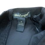 Like an angel Womens Strapless Front Zip Black Crop Top Size XL Pockets Y2K Photo 6