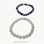 Natural Stone Crystal Stretch Bracelets Lot of 2, Sodalite & Quartz Blue Photo 4