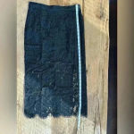 Chaser NWT  Black Lace Slip Midi Skirt with Slit Size Medium ~ Trending Fall 2025 Photo 9