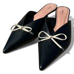 Maeve  Black Mules with Cream Bow Size 39 Photo 1