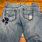 American Eagle  stretch flare jeans with blue embroidery‎ size 4 cowgirl vibes Photo 4