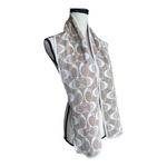 Coach Metallic Knit C Logo Scarf In A Beige Gold And White Wool Scarf Photo 4