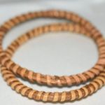 Source Unknown Island Vacation Time Handwoven Ratton Hoop 5 3/4" Set Of 2 Unique Bracelets Photo 0
