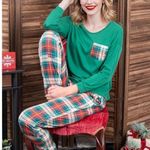 NEW Pajamas Set Top & Pant 2 Pc Loungewear Sleepwear S Green Photo 2