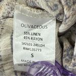 Olivaceous  Tunic Dress Button Down Linen Sleeveless Floral Cream Small Boho Photo 6