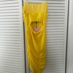 Hello Molly  Vibrant Yellow ruched Mini Dress Photo 4