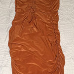 Sabora Terracotta Ruched Mini Dress Orange Size M Photo 0