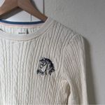 Maeve NWOT  Anthropologie Crew-Neck Fitted Cable-Knit Sweater in White Photo 5