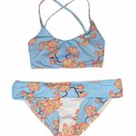 new Submarine ❤︎ Highs + Lows Print Bikini Set ❤︎ Cherry Blossom on Baby Blue Size XS Photo 2