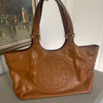 Tory Burch Authentic Bombe Tote Handbag Shoulder Bag Purse Caramel Camel Tan Photo 0