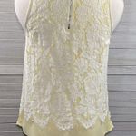 WELLS GRACE Lace Tank Top Yellow & White Photo 2