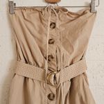 Halston Heritage HALSTON Bari Jumpsuit Tan Cargo Pockets Size 8‎ Photo 6