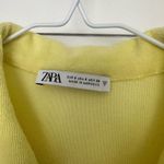 ZARA Women’s Small Yellow Terry Cloth Button Down Crop Top Spring Summer Photo 1
