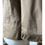Coldwater Creek  Chocolate Brown Cotton Blend Jacket w/Button Bead Trim - size 10 Photo 3