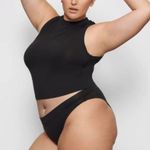 SKIMS Cotton Jersey Mock Neck Tank Black Size 3X Photo 4